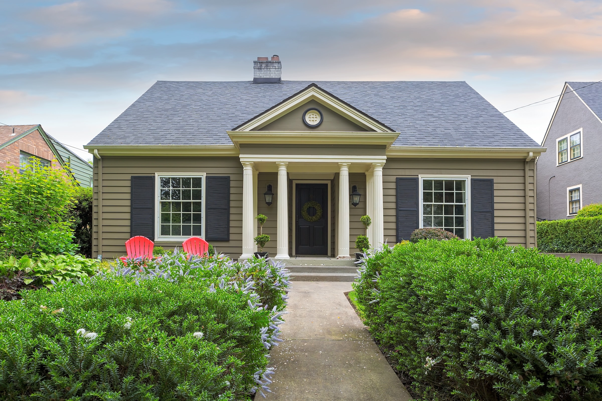 Exterior view of a colonial style house