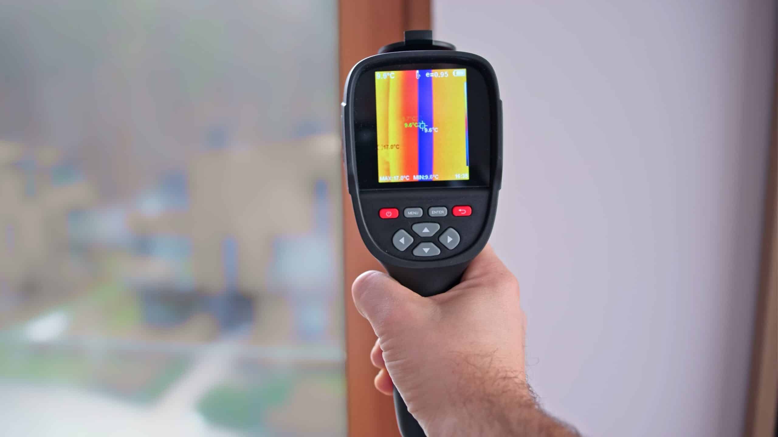 energy audit tool used at a window